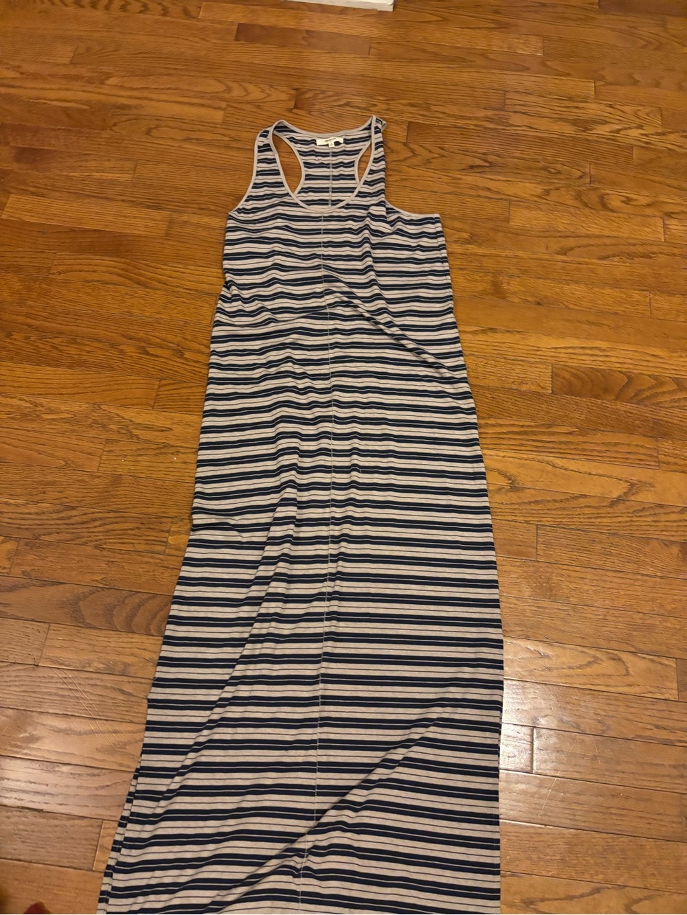 Madewell Navy and White Striped Racerback Maxi Dress